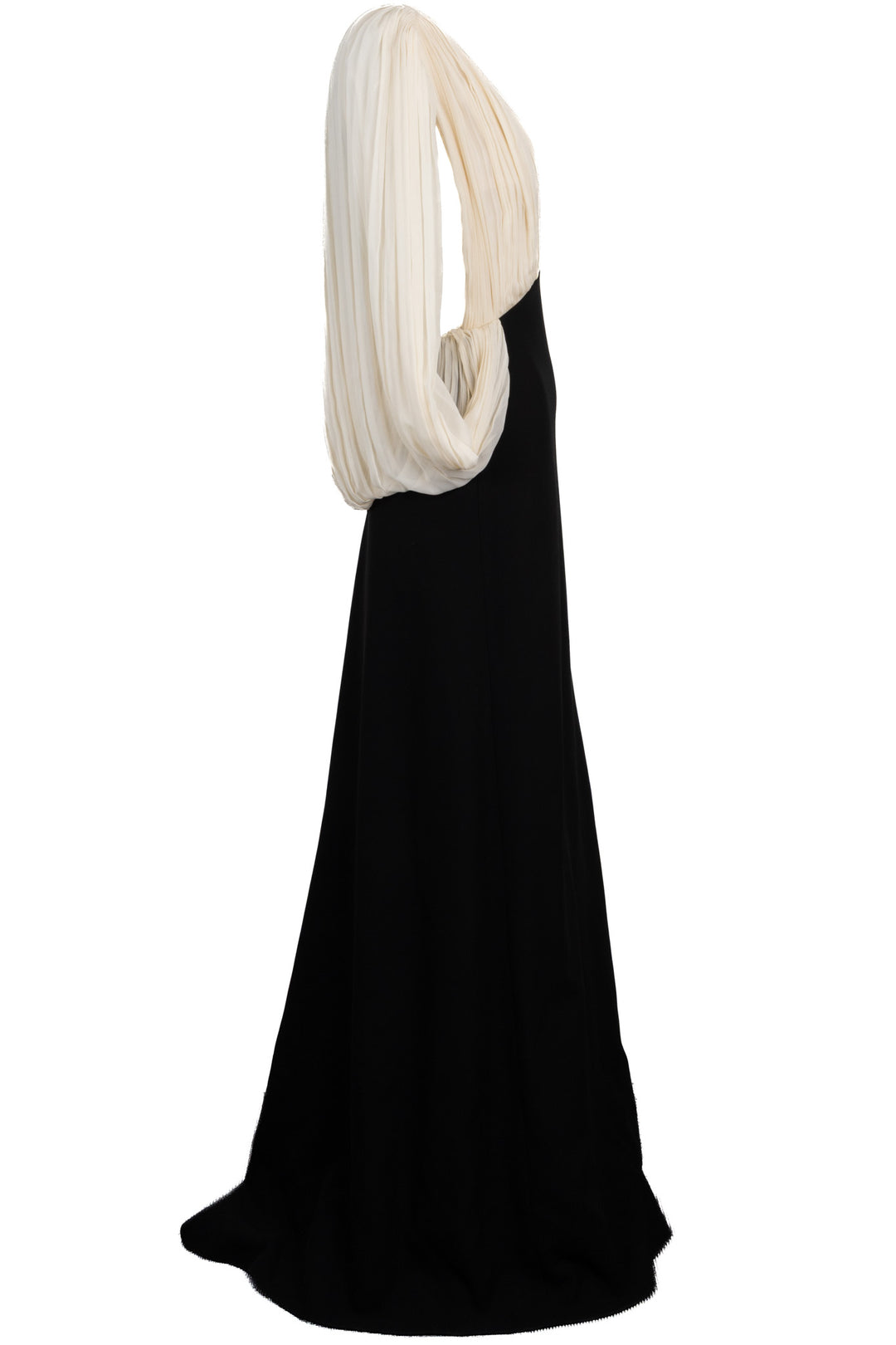 Robe longue colonne CELINE Ivoire Noir