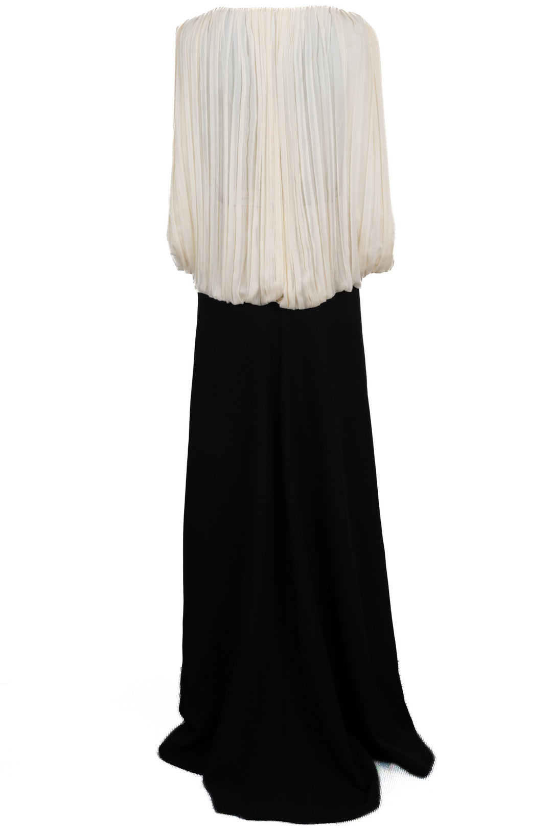 Robe longue colonne CELINE Ivoire Noir