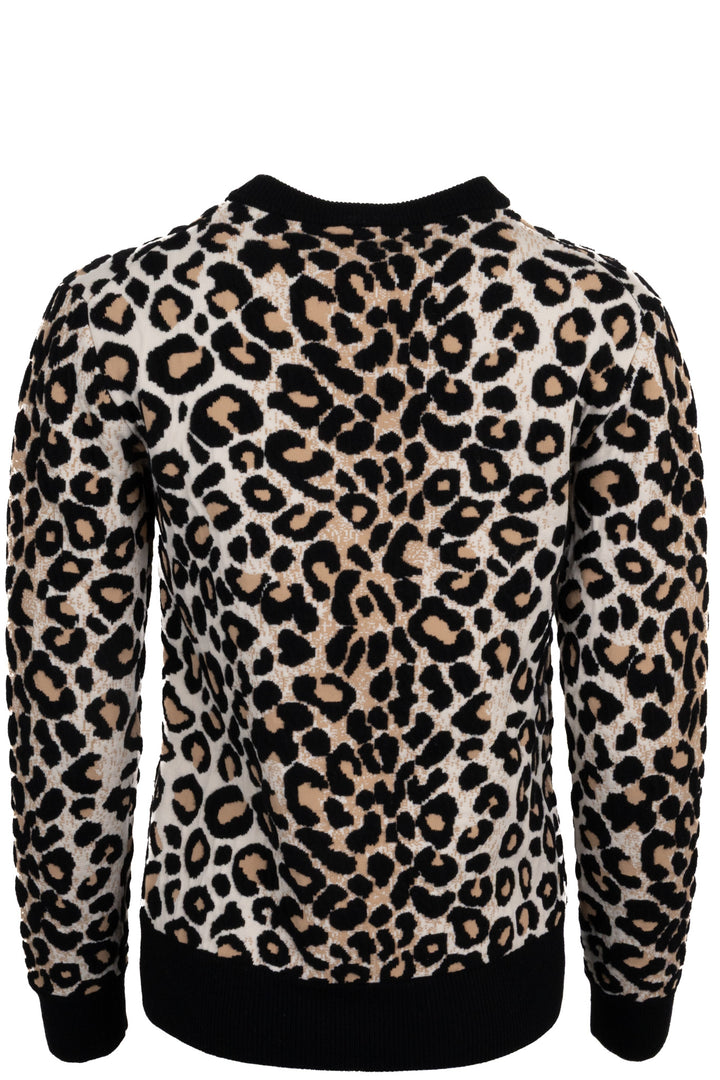 Pull CELINE en laine à motif léopard multicolore