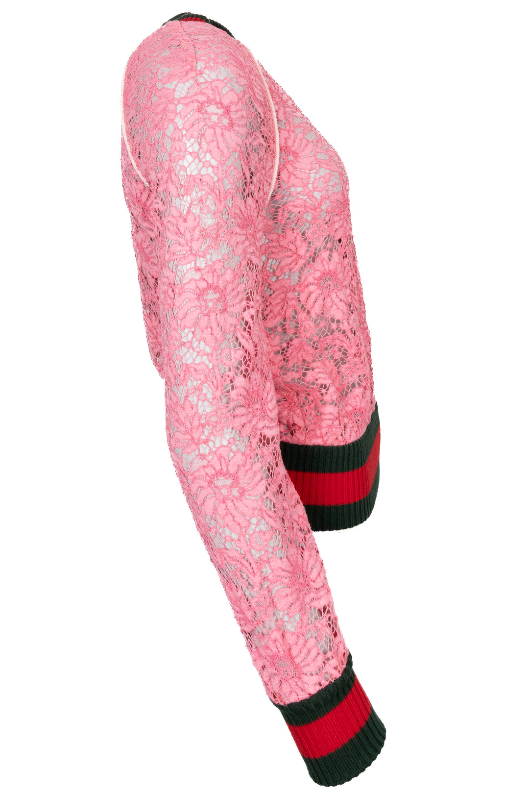 GUCCI Lace Zip Bomber Jacket Pink