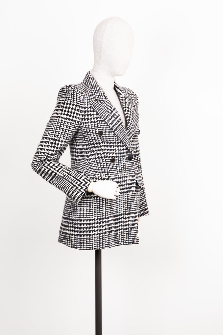 BALENCIAGA Hourglass Jacket Houndstooth Black & White