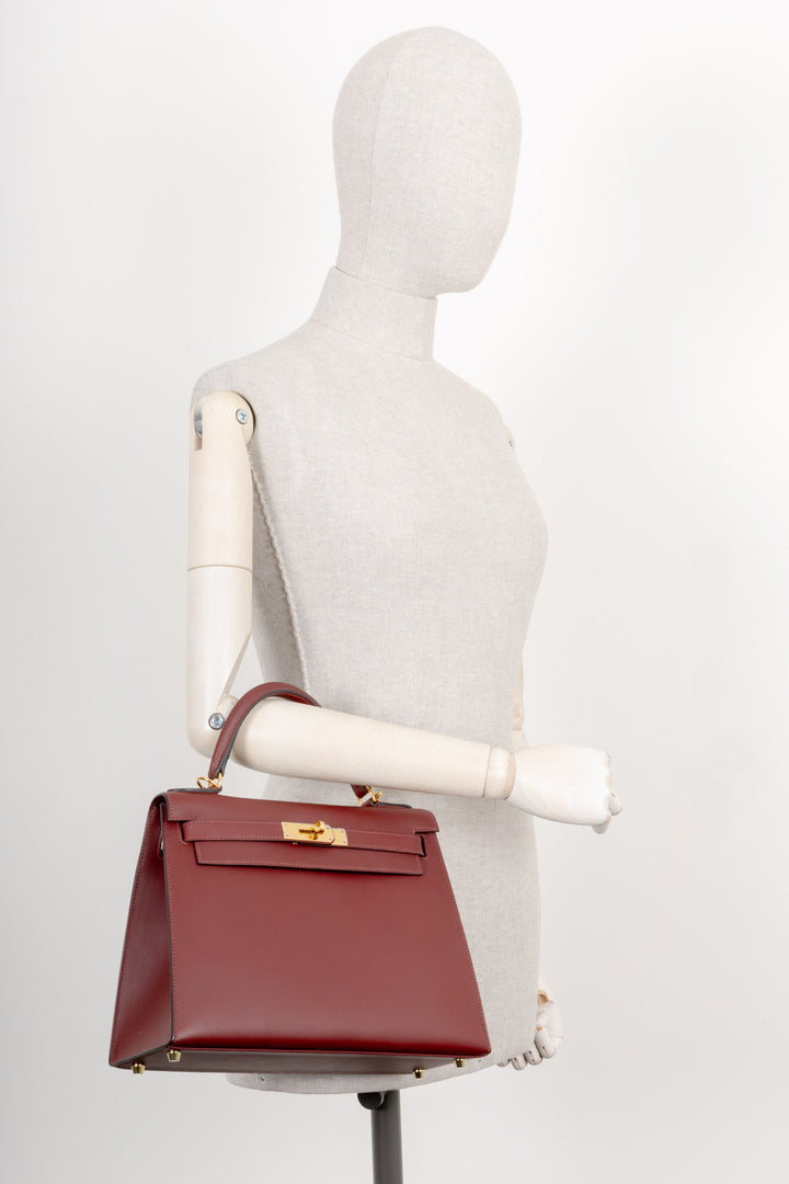 HERMÈS Kelly 28 Amazone Sombrero Rouge H