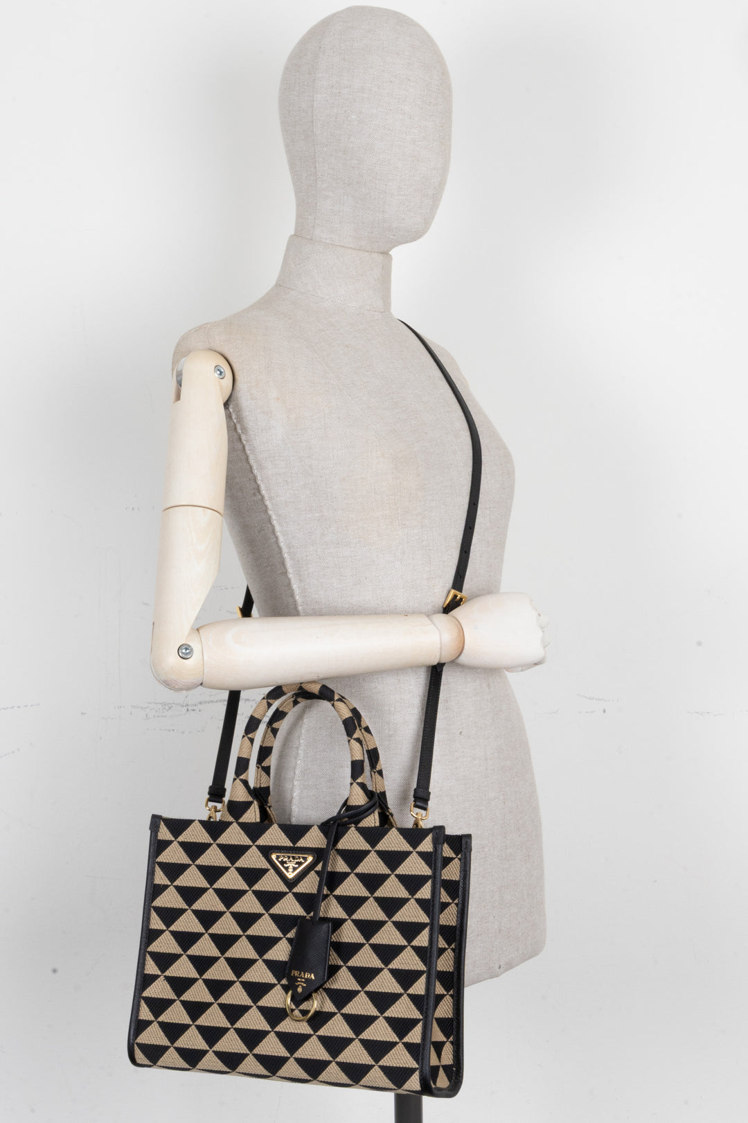 PRADA Symbole Medium Jacquard Fabric Bag Multicolor