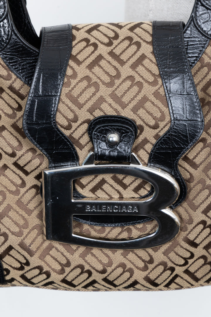 BALENCIAGA Essex Medium Bowling Bag Canvas