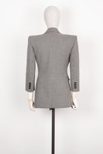 SAINT LAURENT Jacket Check Black White