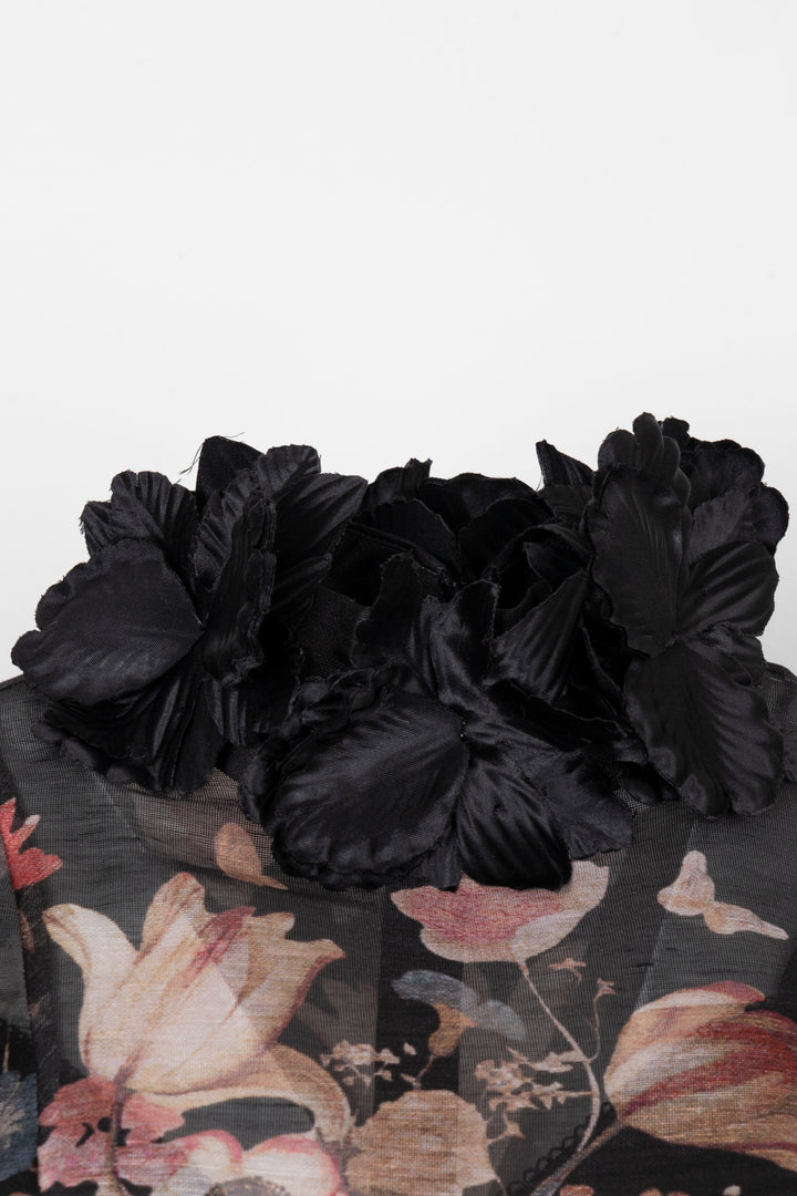 Robe Luminosity Flower ZIMMERMANN 2023 en lin et soie noire