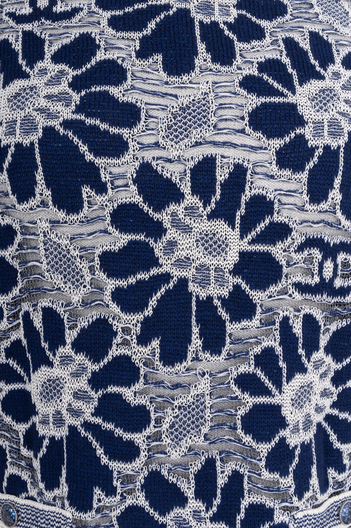 CHANEL Camellia Knit Deux Piece Blue 2020