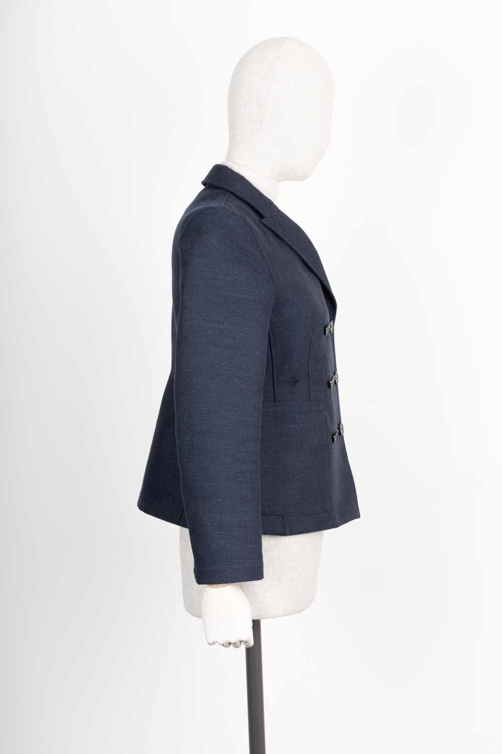 CHRISTIAN DIOR Bar Jacket with Oblique Lining Blue