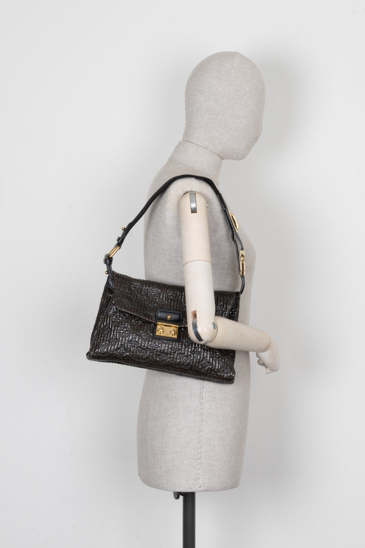 LOUIS VUITTON Motard Pochette Bag Metalassé Brown