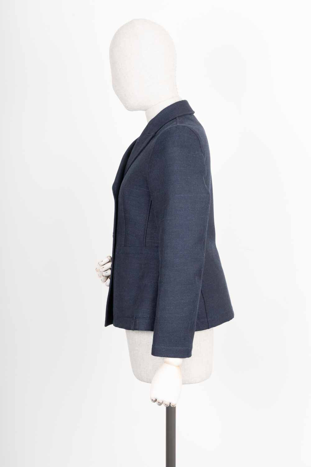 CHRISTIAN DIOR Bar Jacket with Oblique Lining Blue