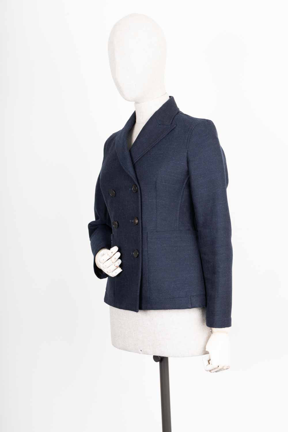 CHRISTIAN DIOR Bar Jacket with Oblique Lining Blue