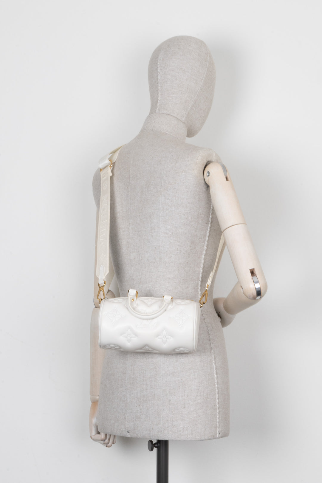 LOUIS VUITTON Papillon BB Satchel Bag White Empreinte