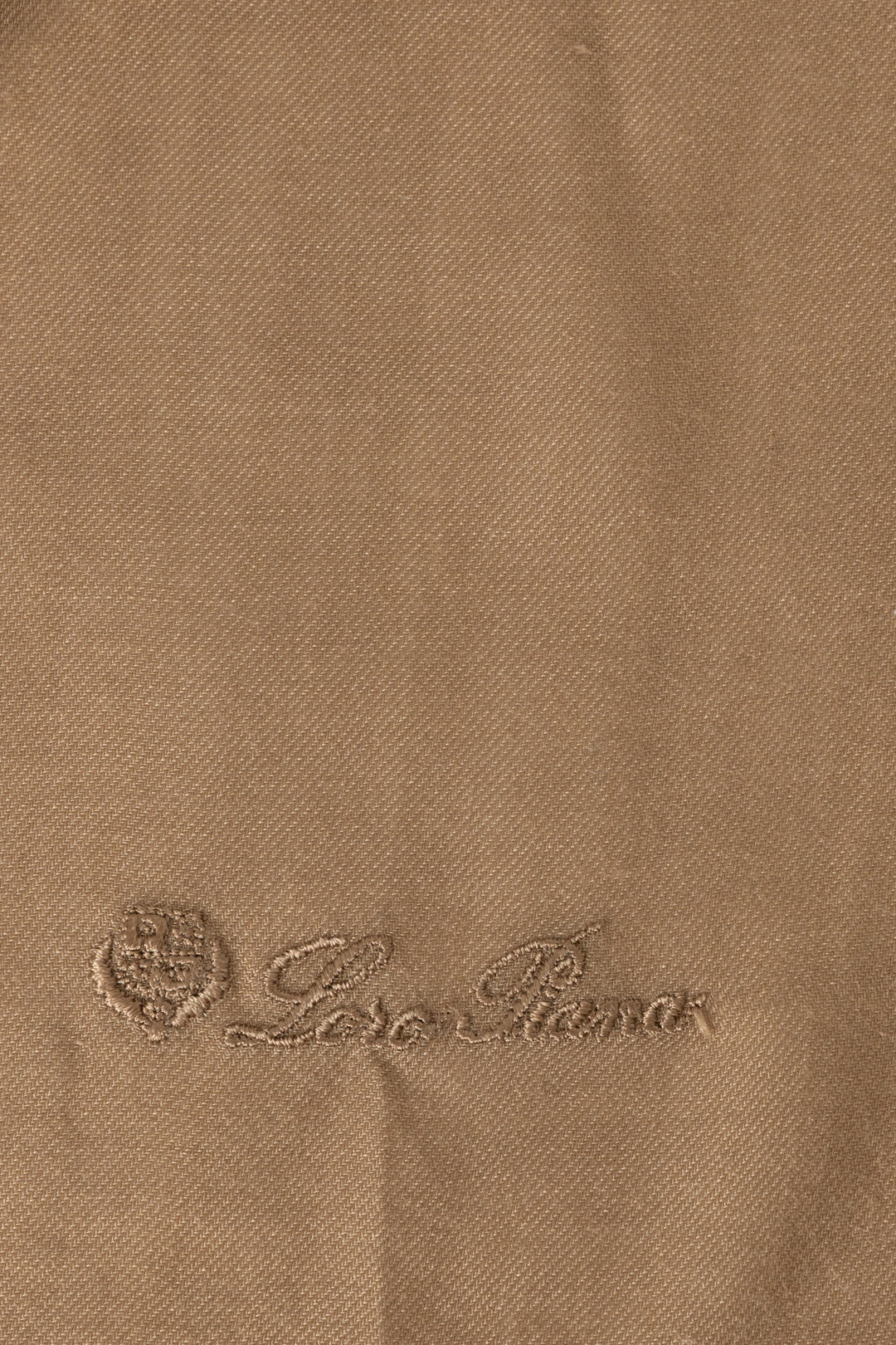 LORO PIANA Logo Embroidered Scarf Brown