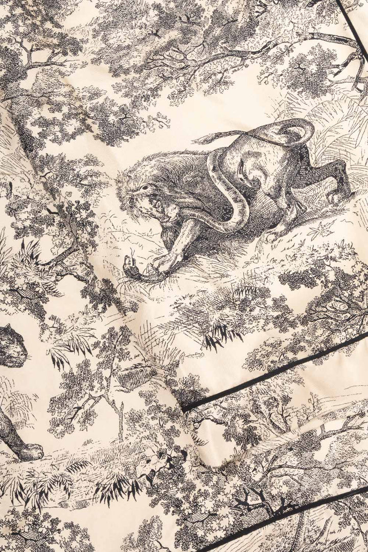CHRISTIAN DIOR Chez Moi Pants Toile de Jouy Motif Silk Beige