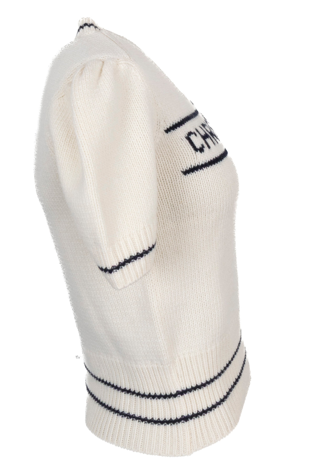 CHRISTIAN DIOR Logo Short Sleeve Knit White