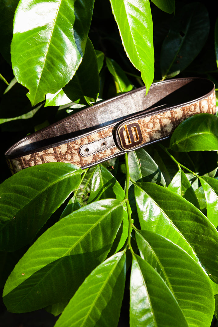 CHRISTIAN DIOR Vintage Belt Oblique Brown