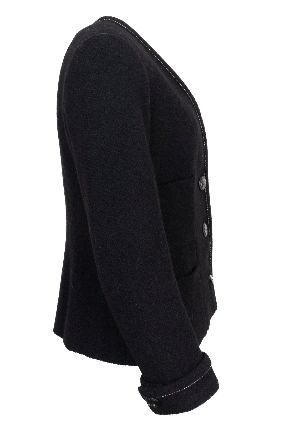 Veste CHANEL Camélia à boutons noire