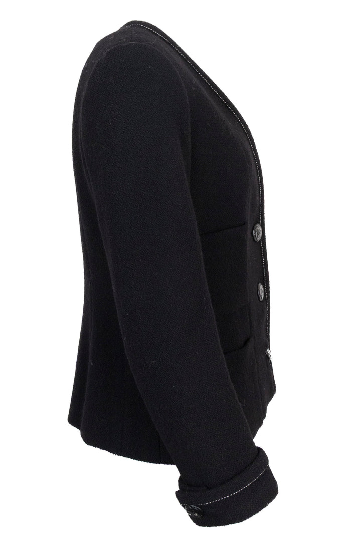 Veste CHANEL Camélia à boutons noire
