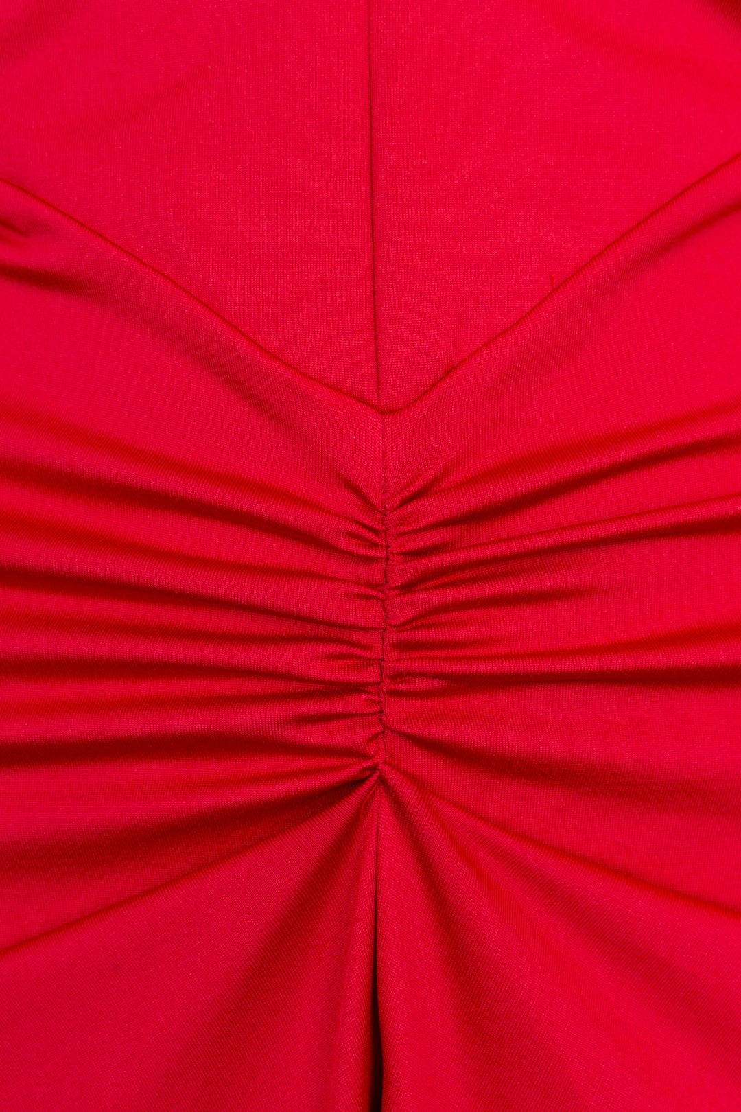 VICTORIA BECKHAM Robe longue froncée à décolleté plongeant en V rouge