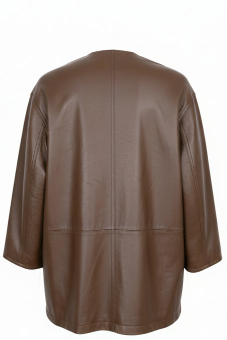ジャケット・アウター CELINE/vintage leather coat CELINE Jacket Leather Brown – REAWAKE