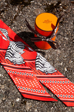 HERMÈS Les Zebres Twilly Red