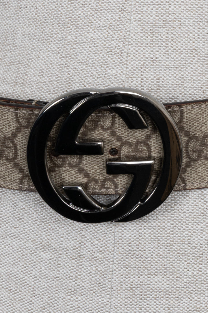 GUCCI Interlocking GG Belt Supreme Canvas Brown
