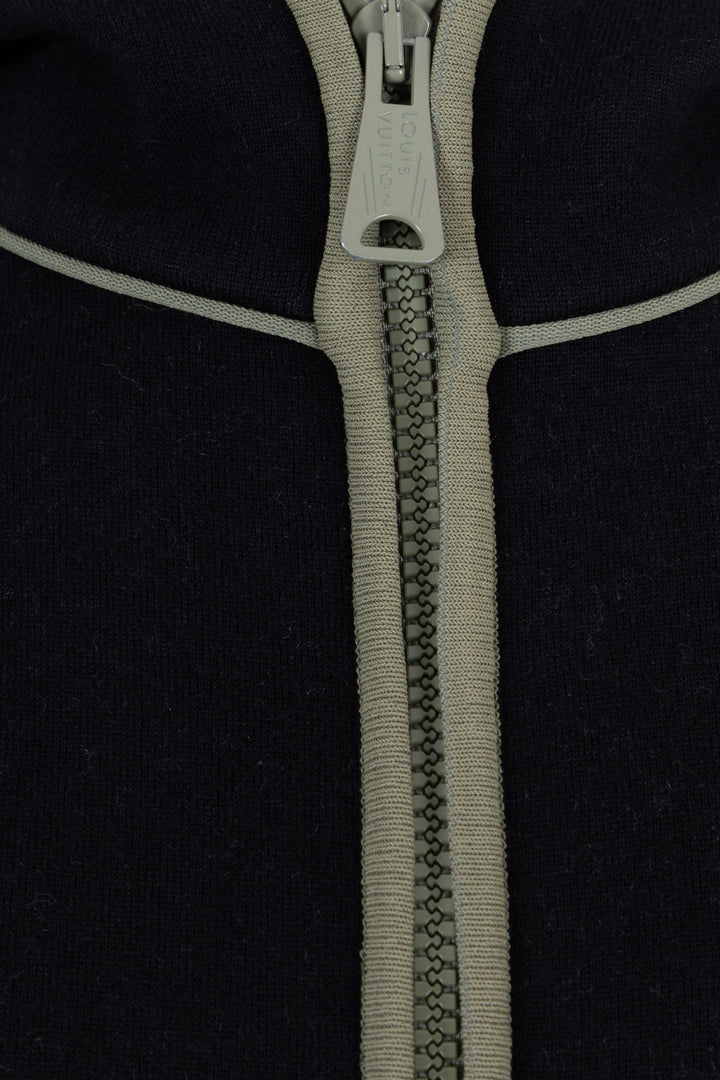 LOUIS VUITTON 2023 Sweat à capuche zippé Monogram en laine noir