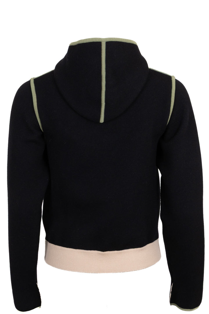 LOUIS VUITTON 2023 Sweat à capuche zippé Monogram en laine noir