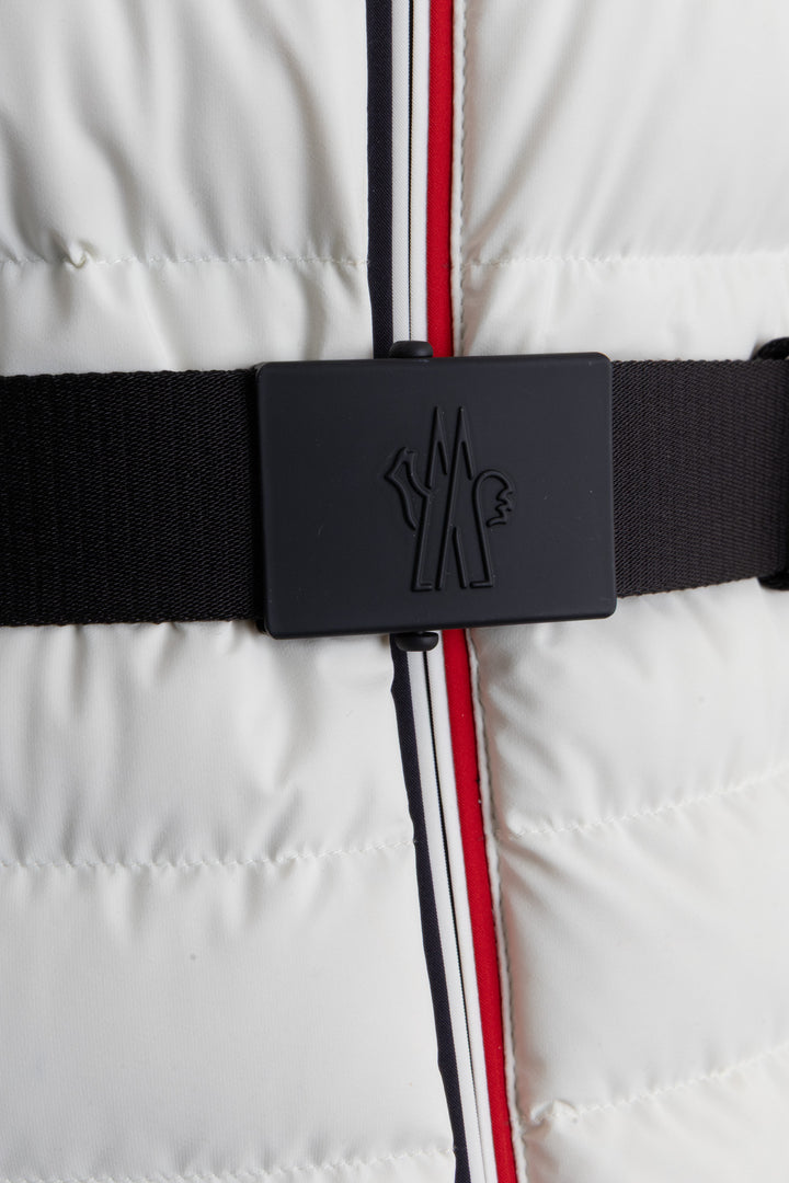 Doudoune de ski ceinturée Moncler Grenoble Bruche blanc cassé