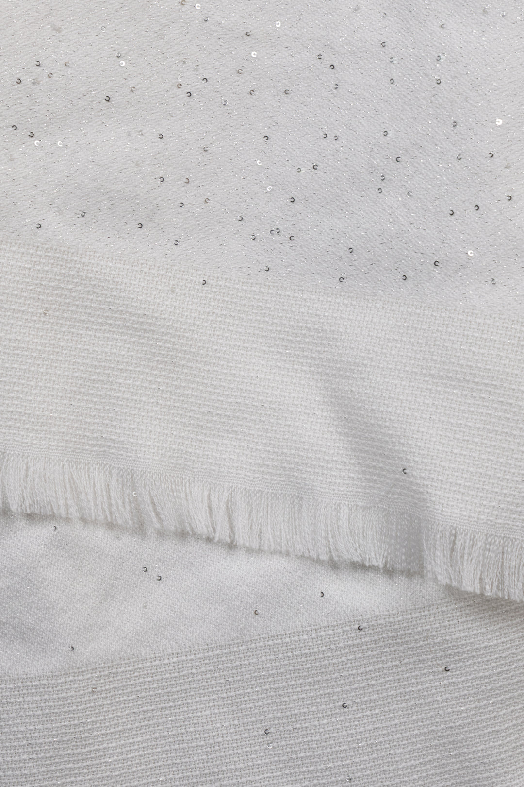 CHANEL Logo Scarf Cashmere Silk White