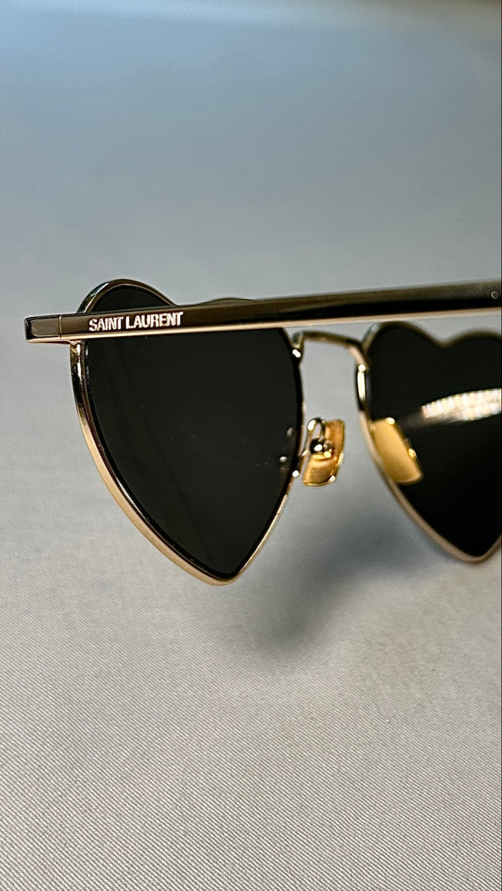 SAINT LAURENT SL301 Loulou Heart Sunglasses Gold