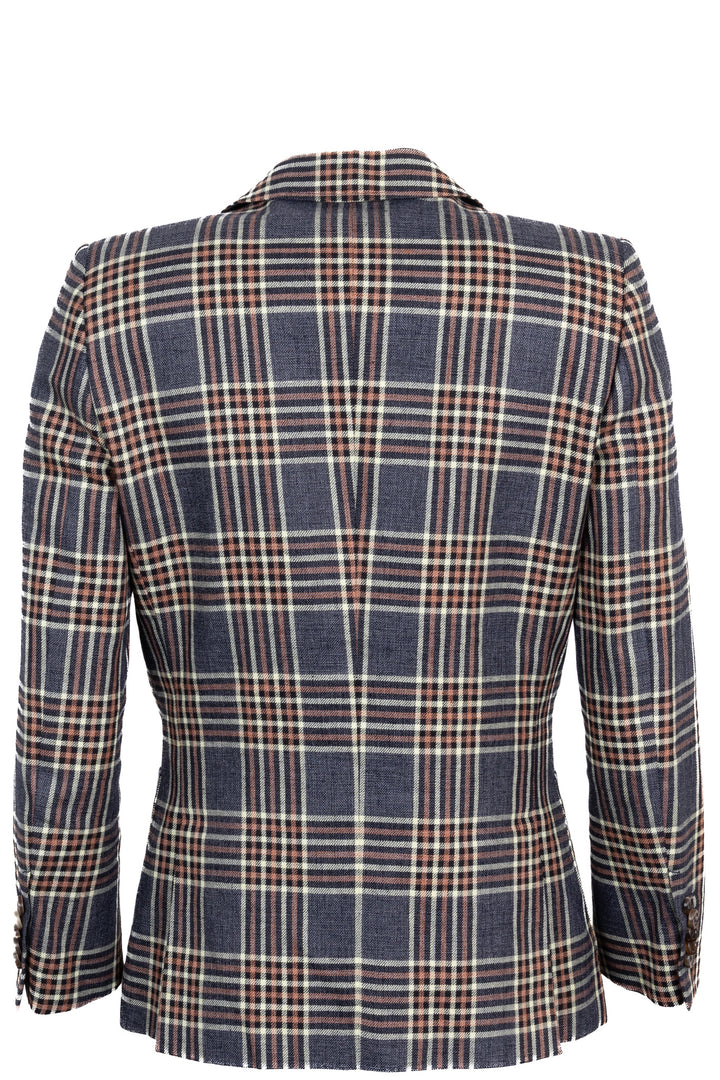 GUCCI Veste blazer à carreaux 2022 en lin violet