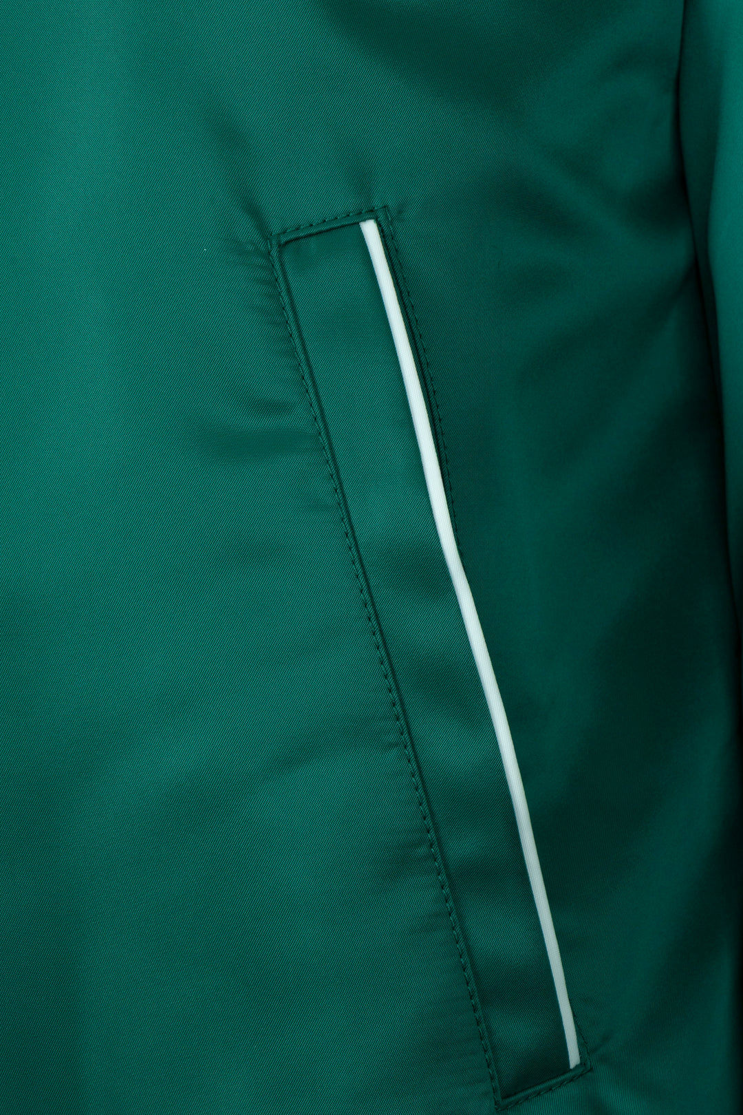 CELINE C Bomber Jacket Wool Satin Green