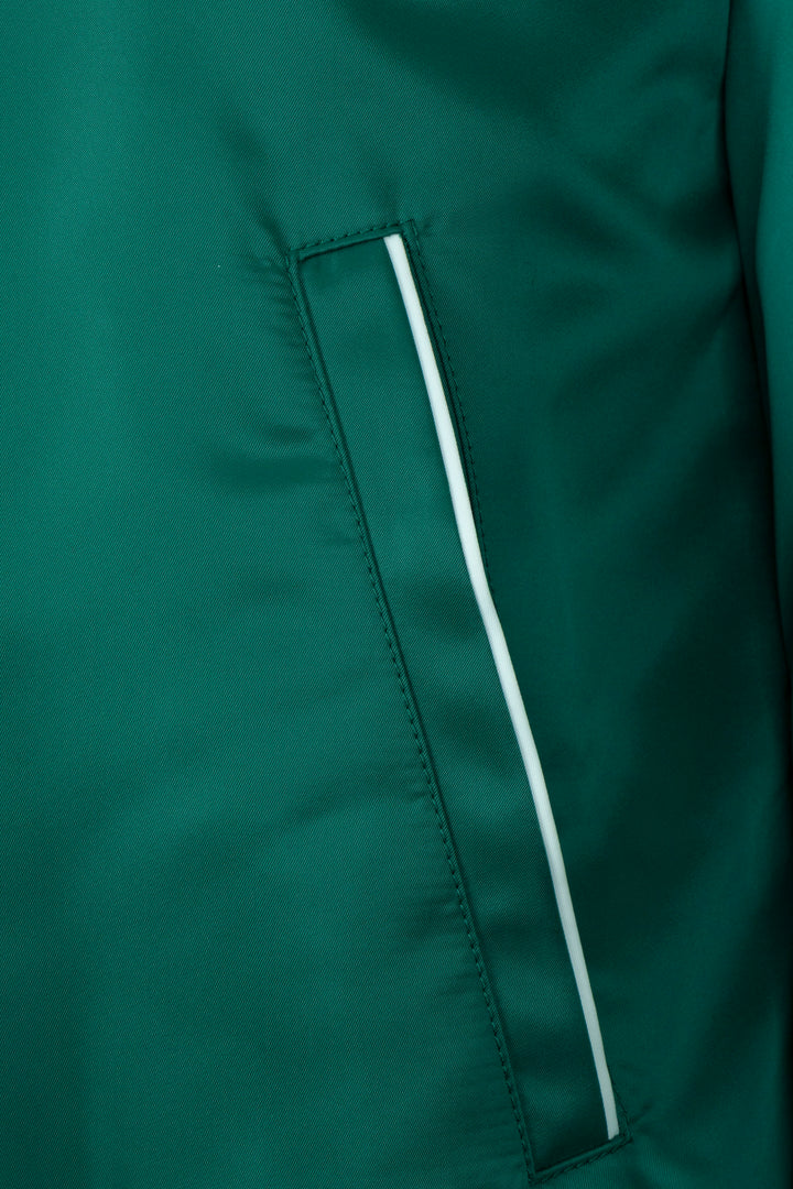 CELINE C Bomber Jacket Wool Satin Green