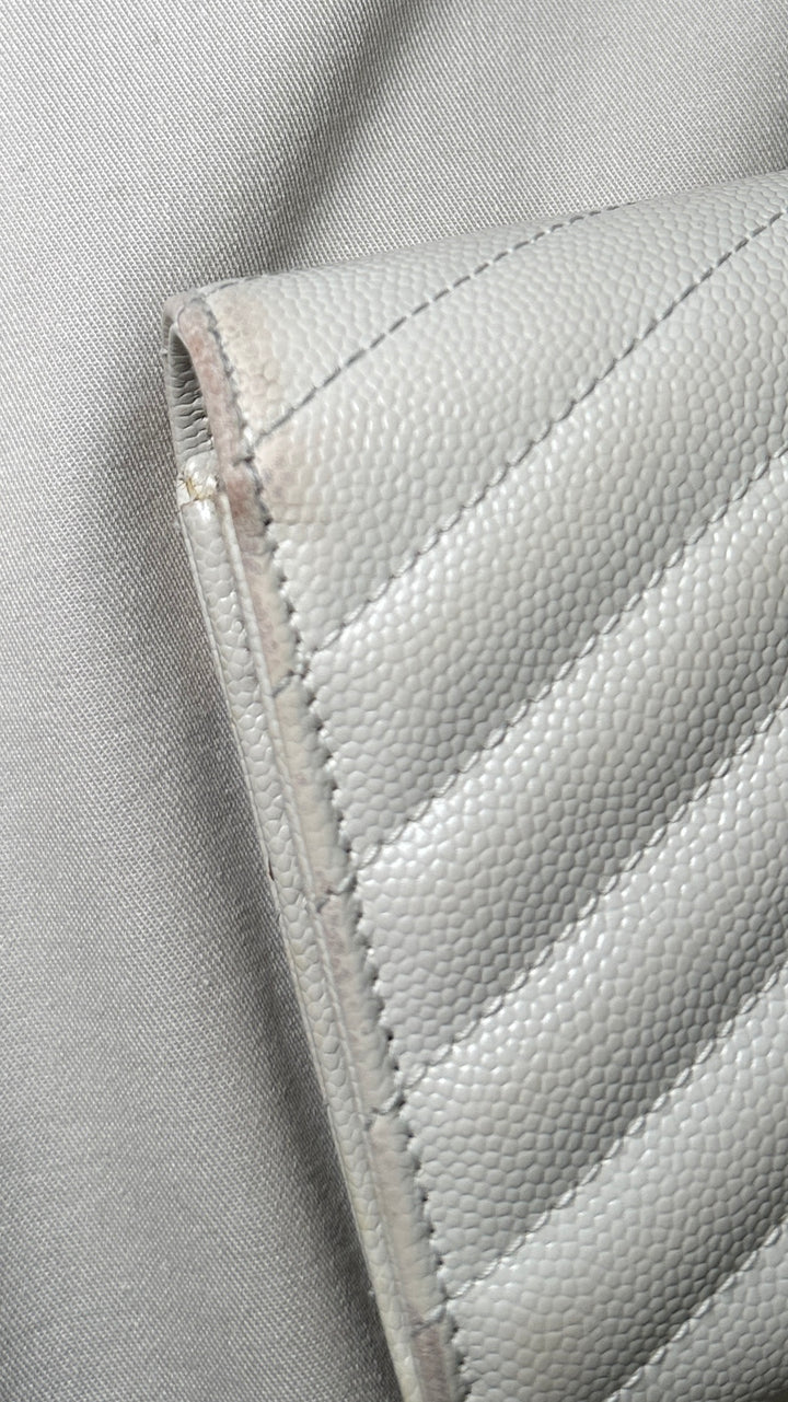 SAINT LAURENT Cassandre Wallet Large Ivory