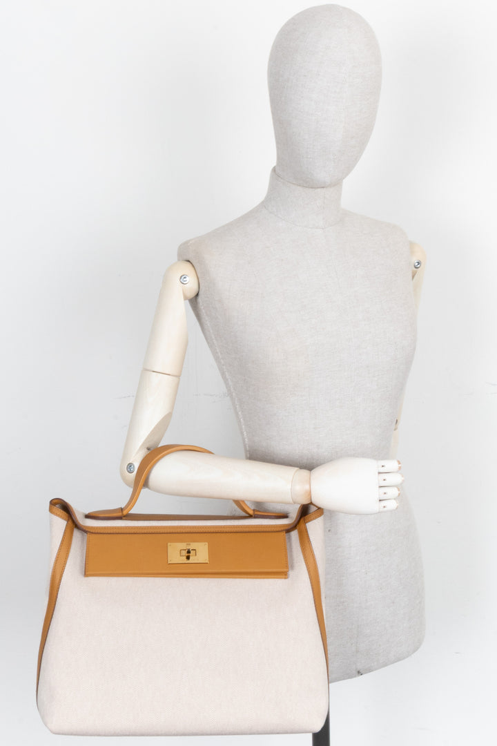 HERMÈS 24/24 35 Bag H Viking Swift Ecru Beige