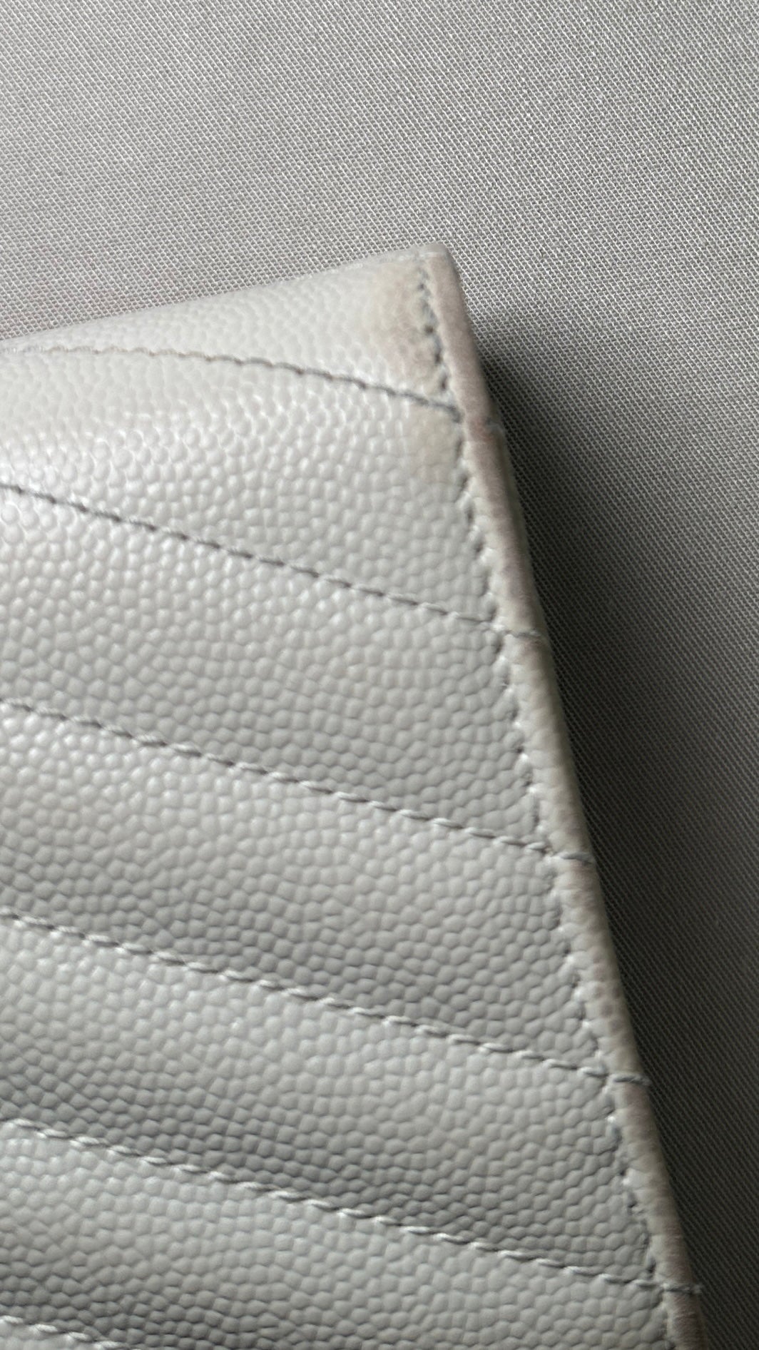 SAINT LAURENT Cassandre Wallet Large Ivory