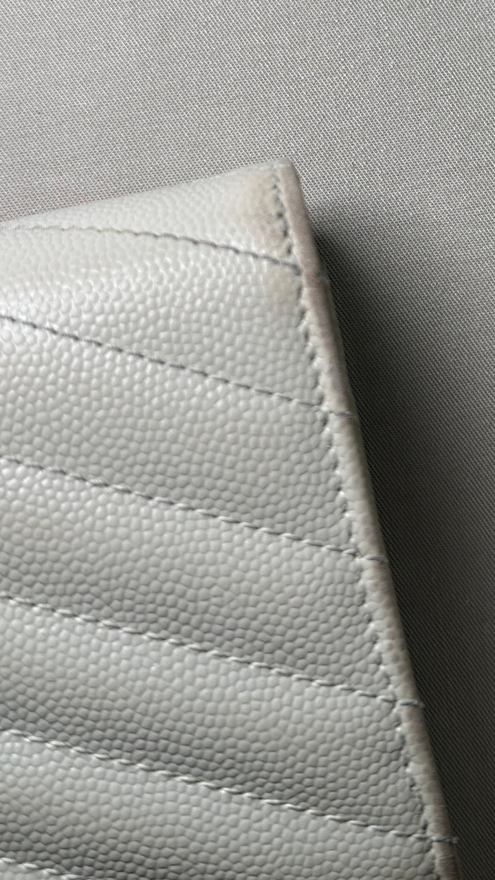 SAINT LAURENT Cassandre Wallet Large Ivory