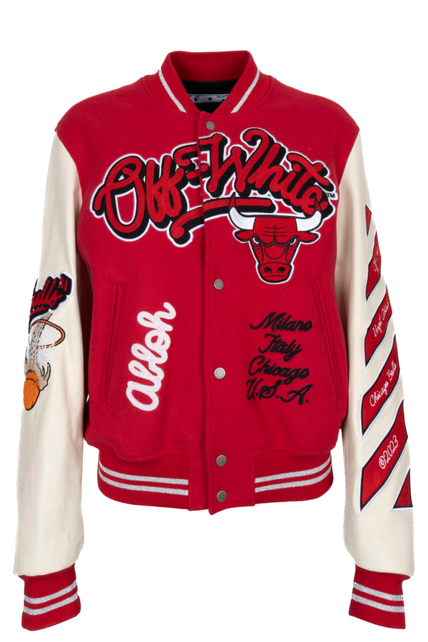 Blouson bomber rouge OFF-WHITE c/o Chicago Bulls