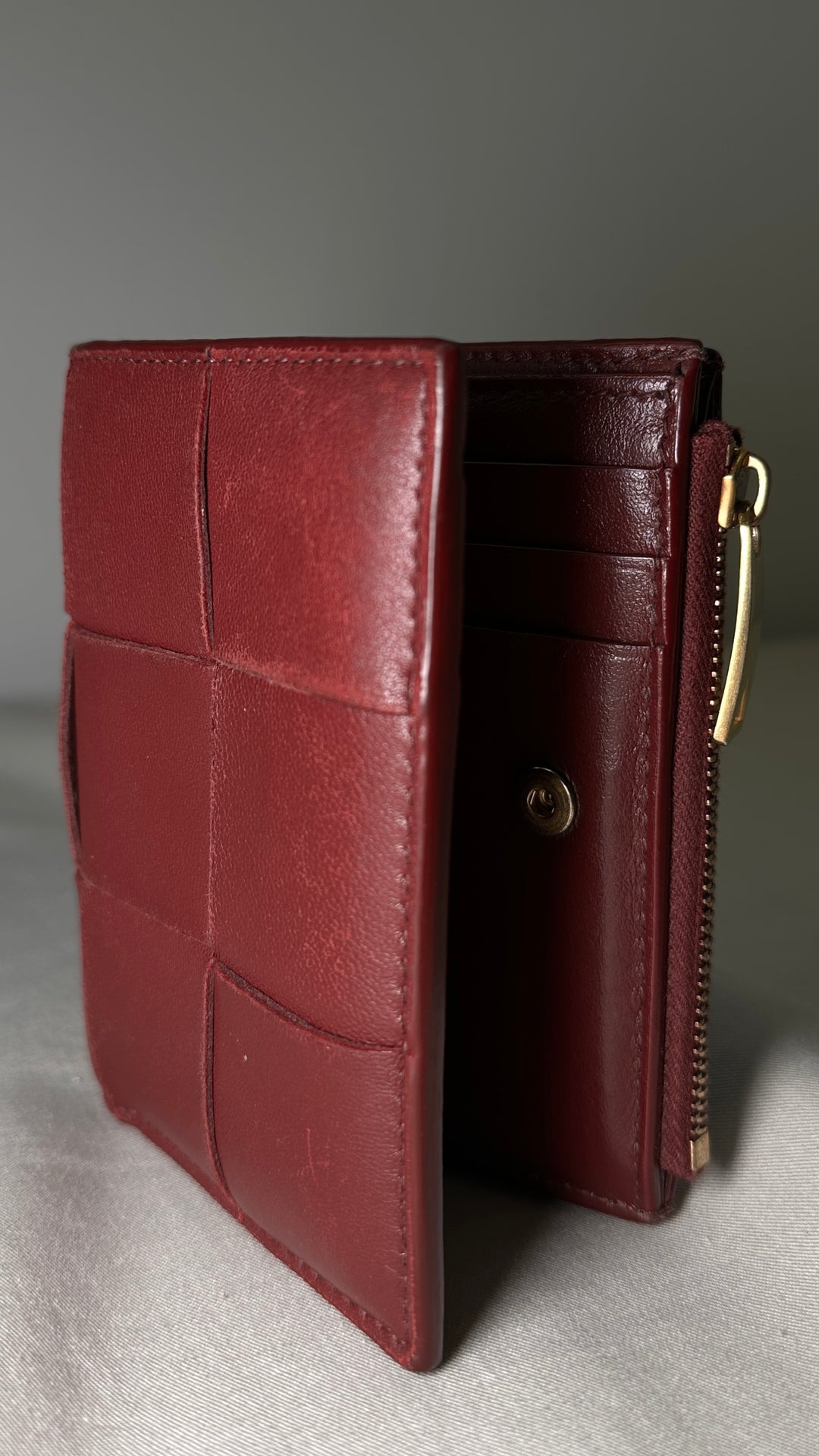 BOTTEGA VENETTA Cassette Wallet Small Bordeaux