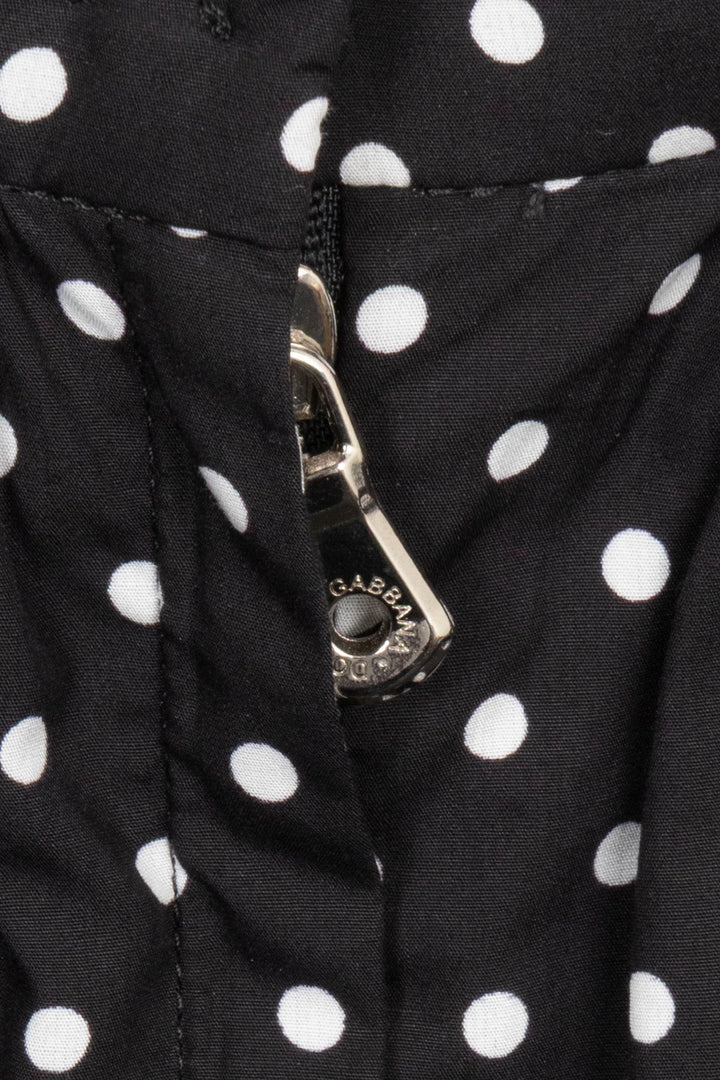 DOLCE & GABBANA Polka Dot Midi Skirt Black White