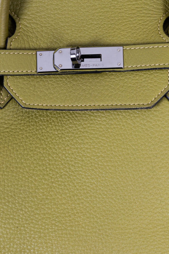 HERMÈS Birkin 40 Clemence Leather Vert Chartreuse