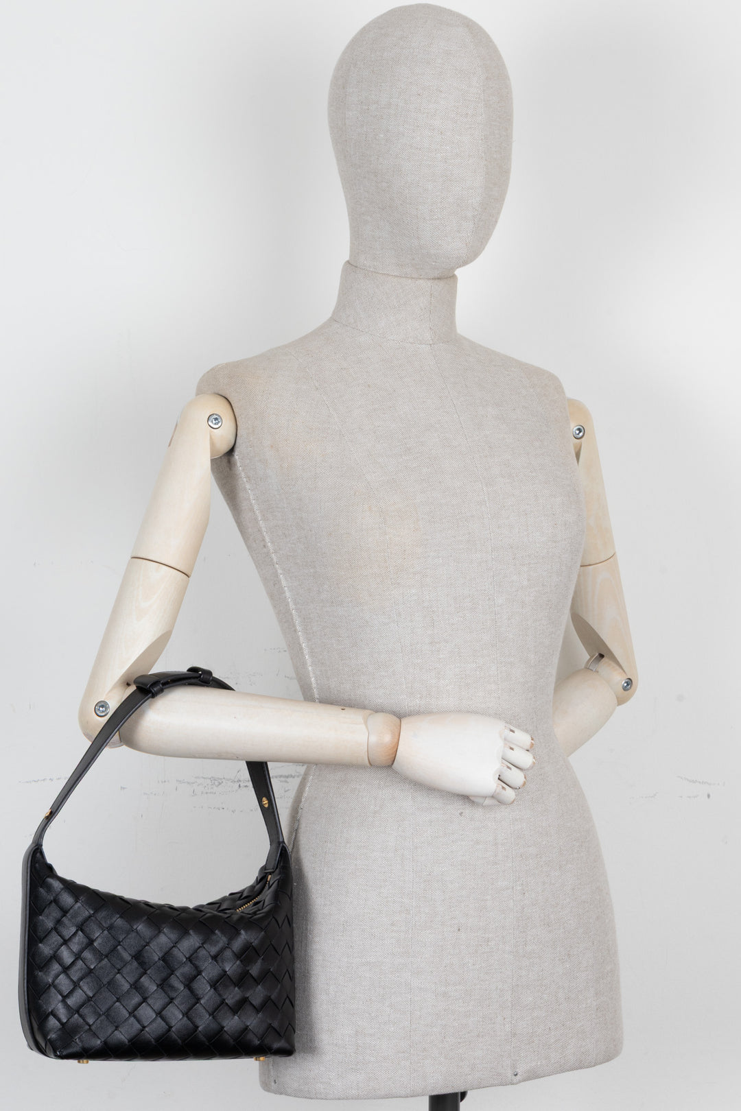 BOTTEGA VENETA Candy Wallace Wallace Intrecciato Leather Black
