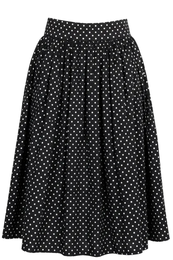 DOLCE & GABBANA Jupe mi-longue à pois noire et blanche
