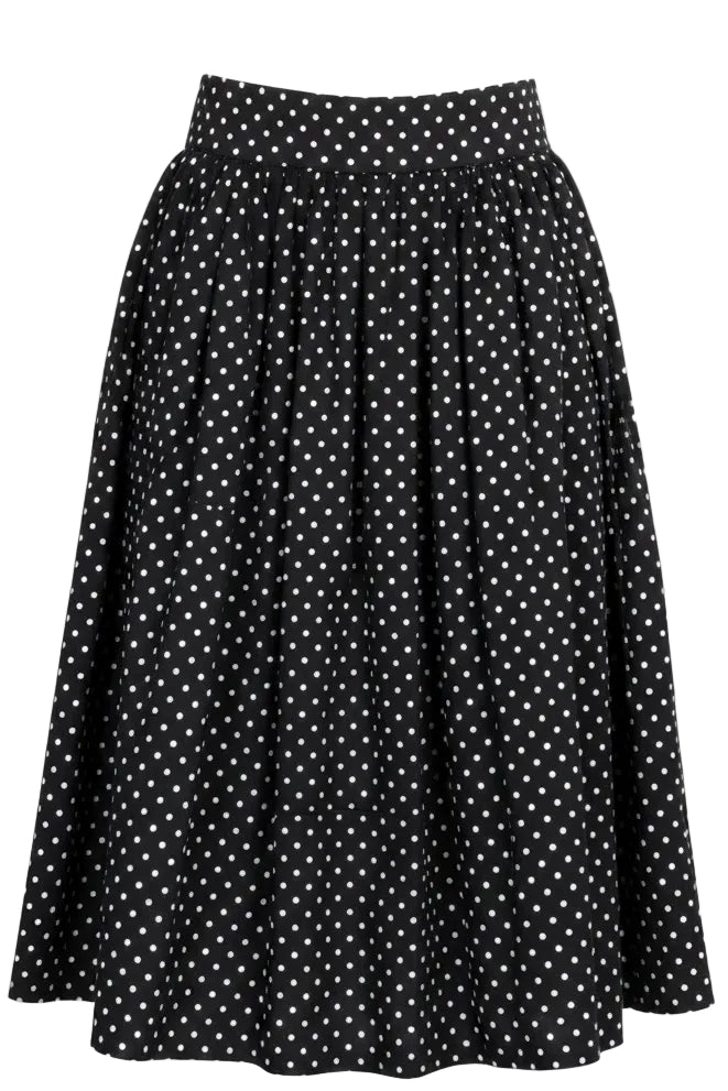 DOLCE & GABBANA Polka Dot Midi Skirt Black White