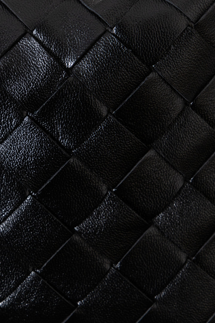 BOTTEGA VENETA Candy Wallace Wallace Intrecciato Leather Black