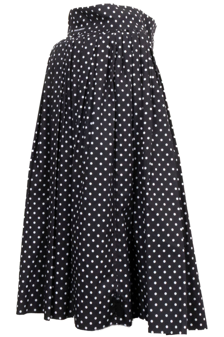 DOLCE & GABBANA Polka Dot Midi Skirt Black White