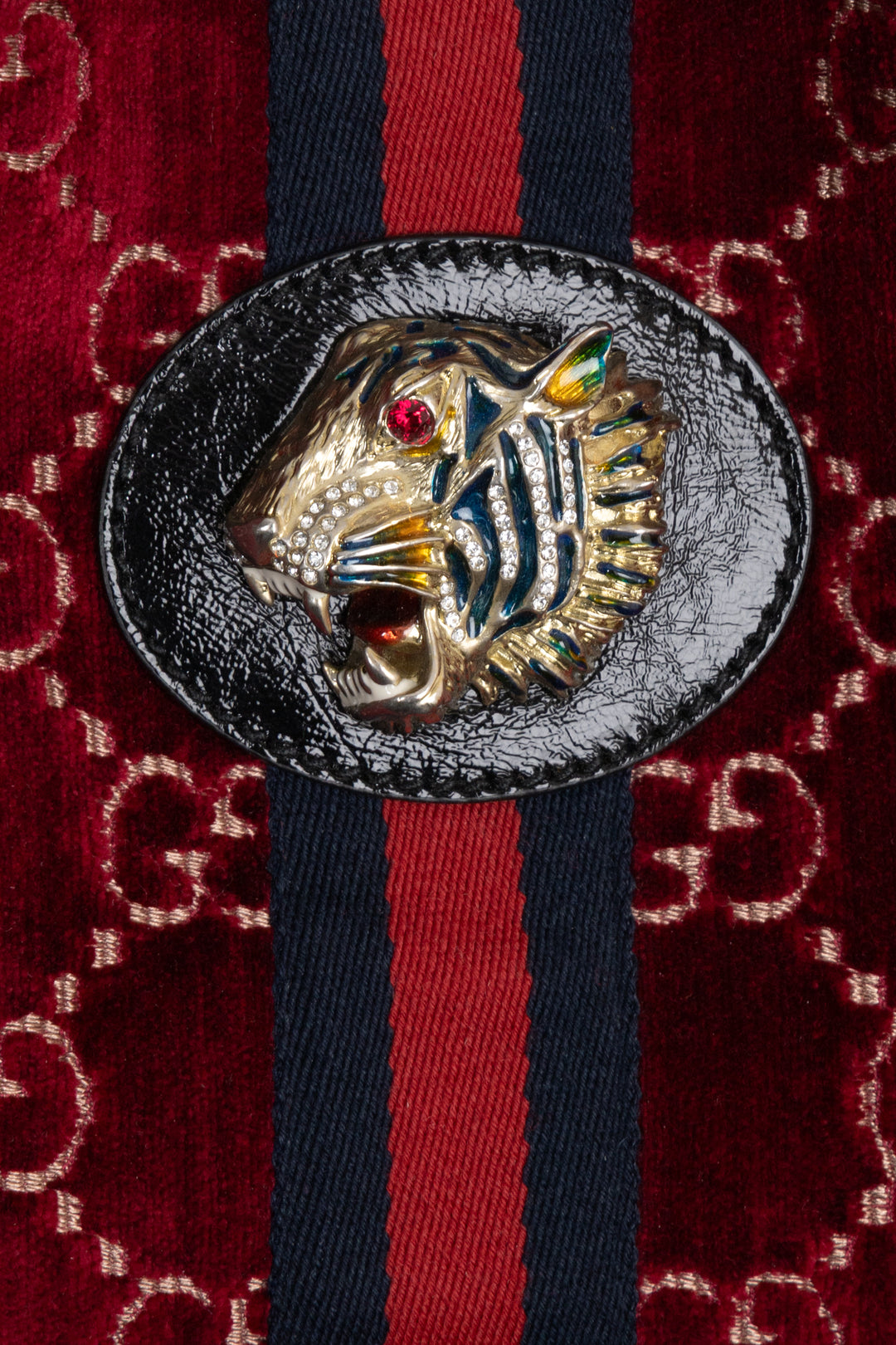 GUCCI Rajah Tote Bag Velvet Red