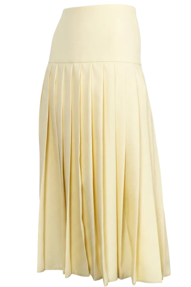 PRADA Pleated Midi Skirt Yellow