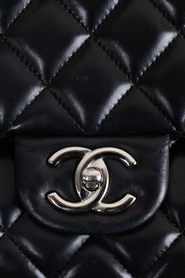 CHANEL Maxi Double Flap Bag Lambskin Black